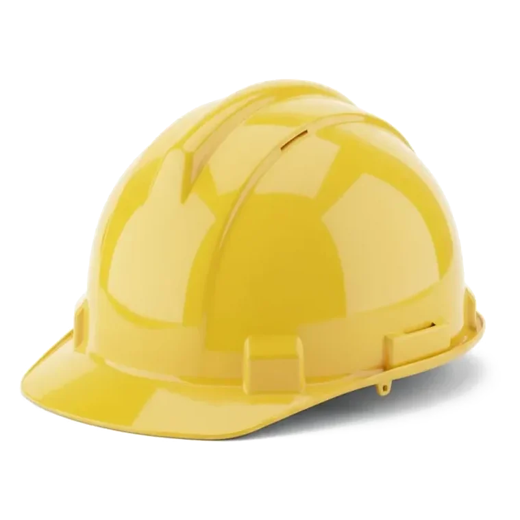 Um capacete de obra amarelo.